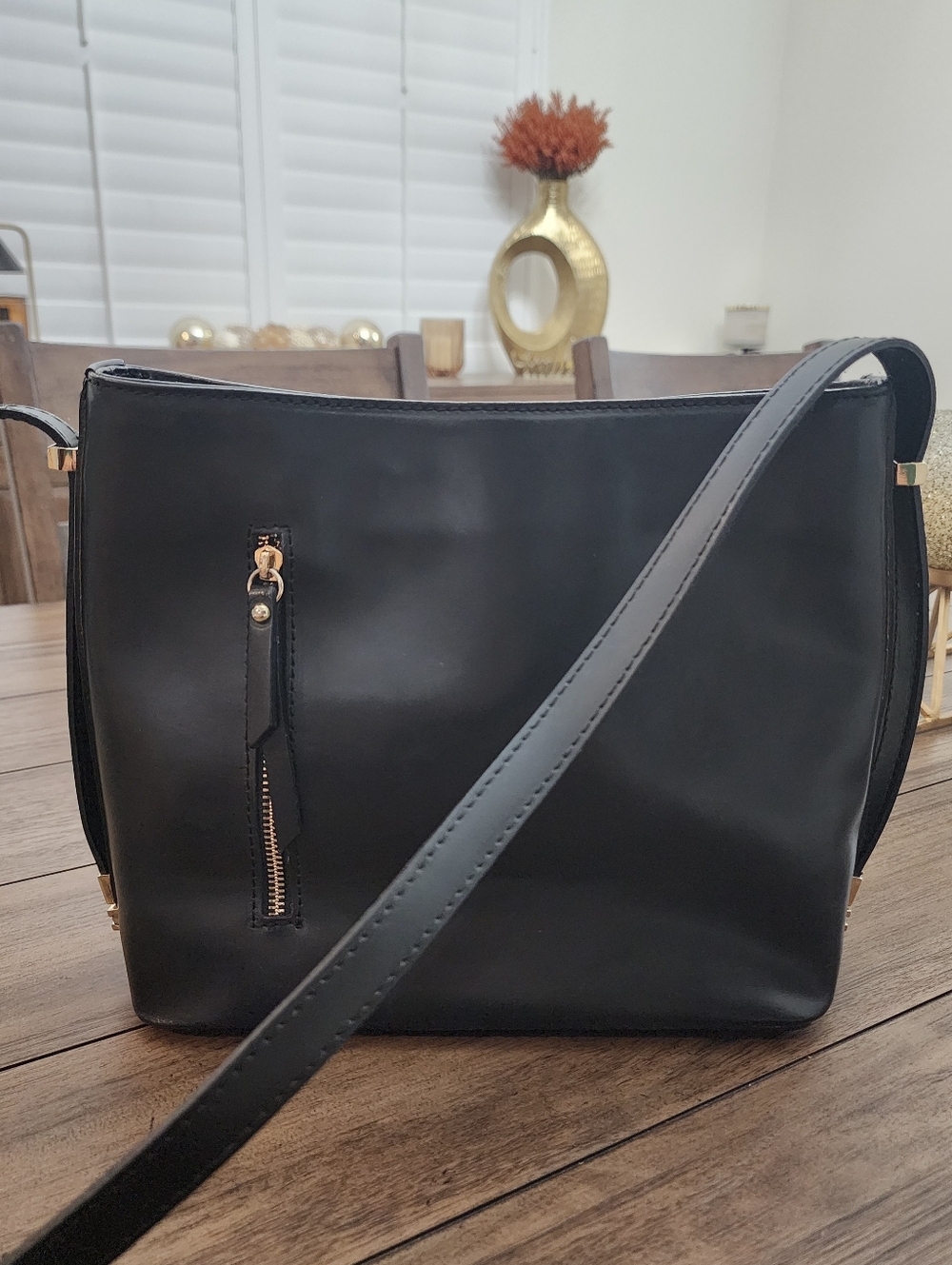 Laura Di Maggio Black Italian Leather Crossbody Or Shoulder Bag